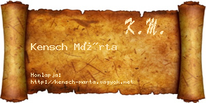 Kensch Márta névjegykártya